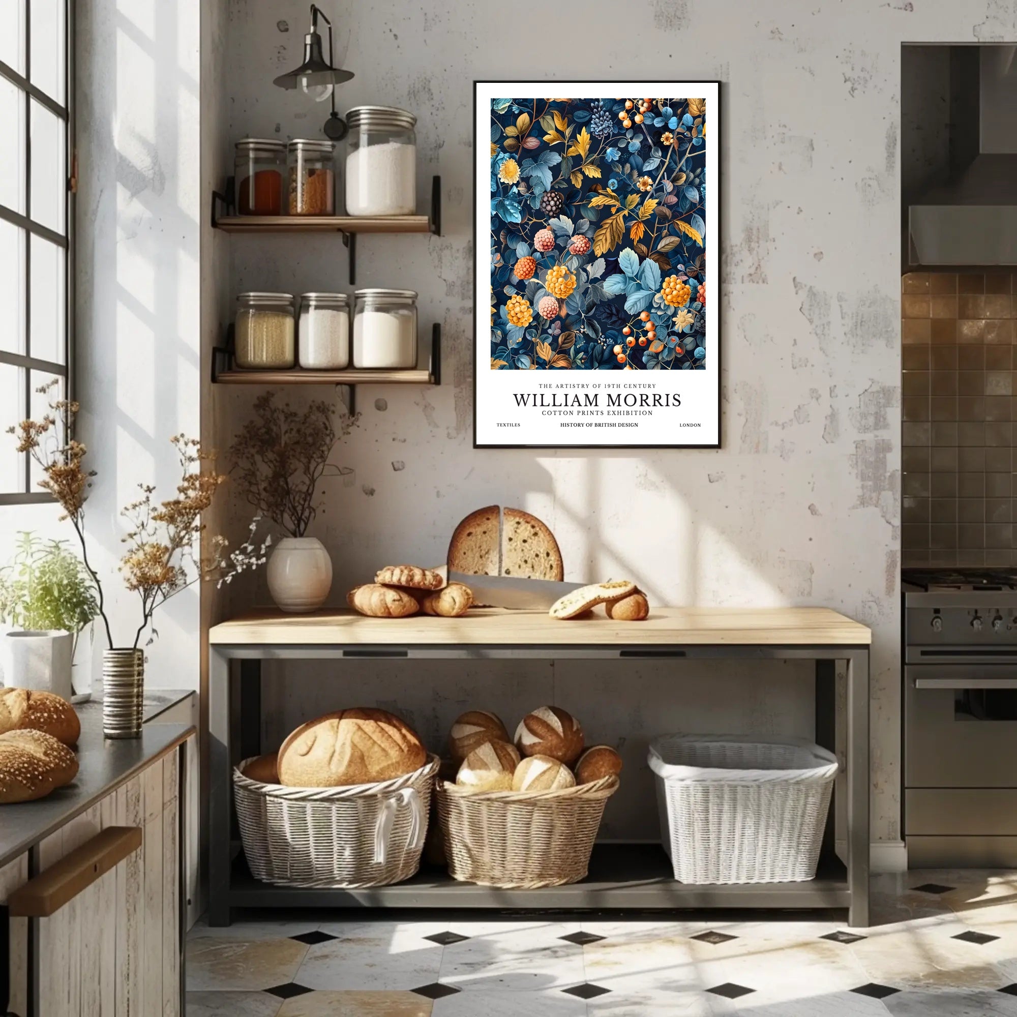 William Morris Cotton Prints Exhibition Poster