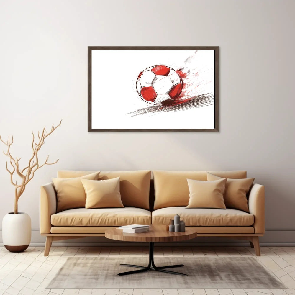 Dynamic Soccer Ball Modern Art Poster Print