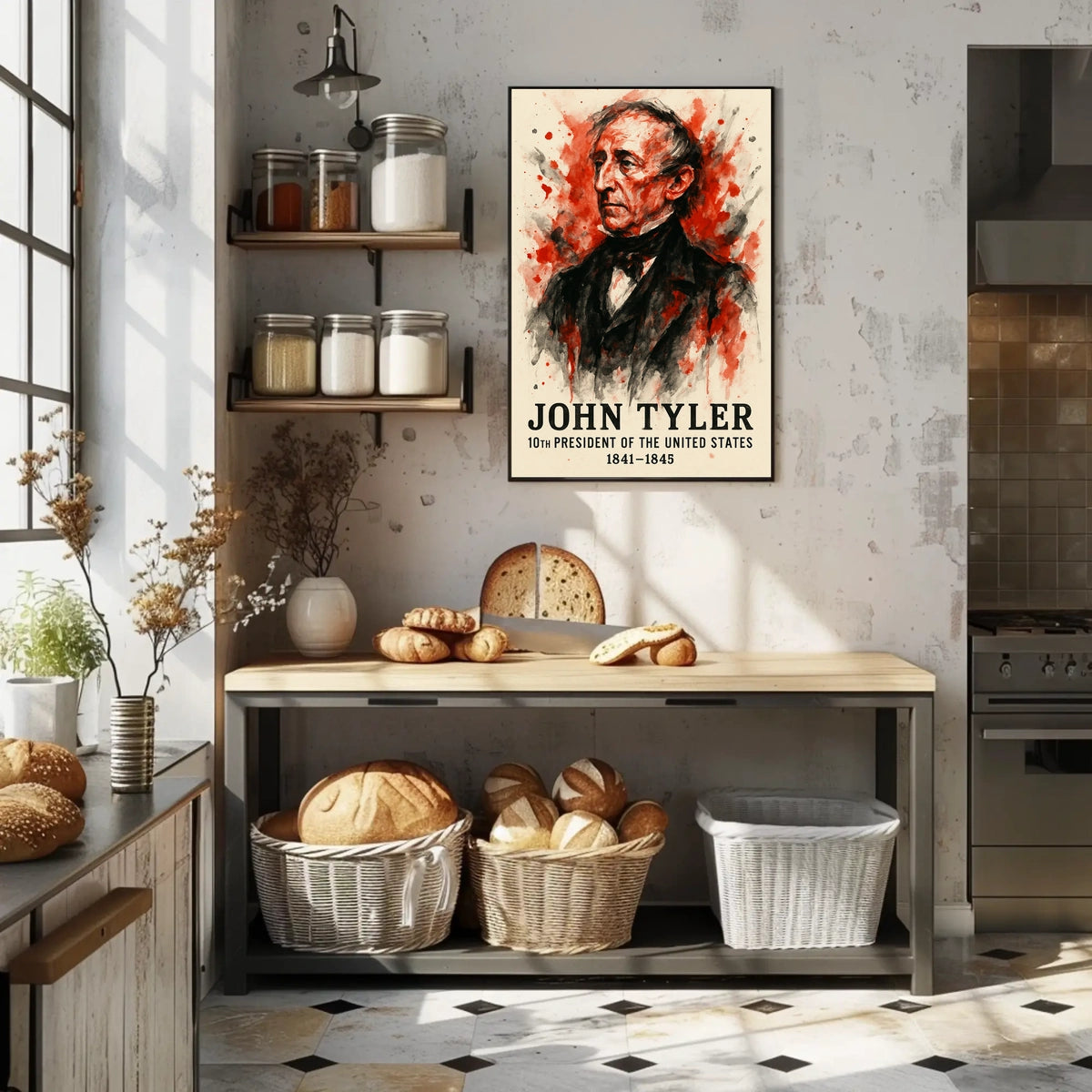 John Tyler Vintage Historical Presidential Poster