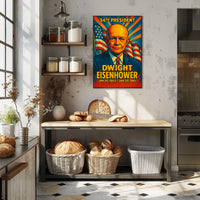 Dwight D. Eisenhower 34th President of the United States Colorful Comic Book Style Poster