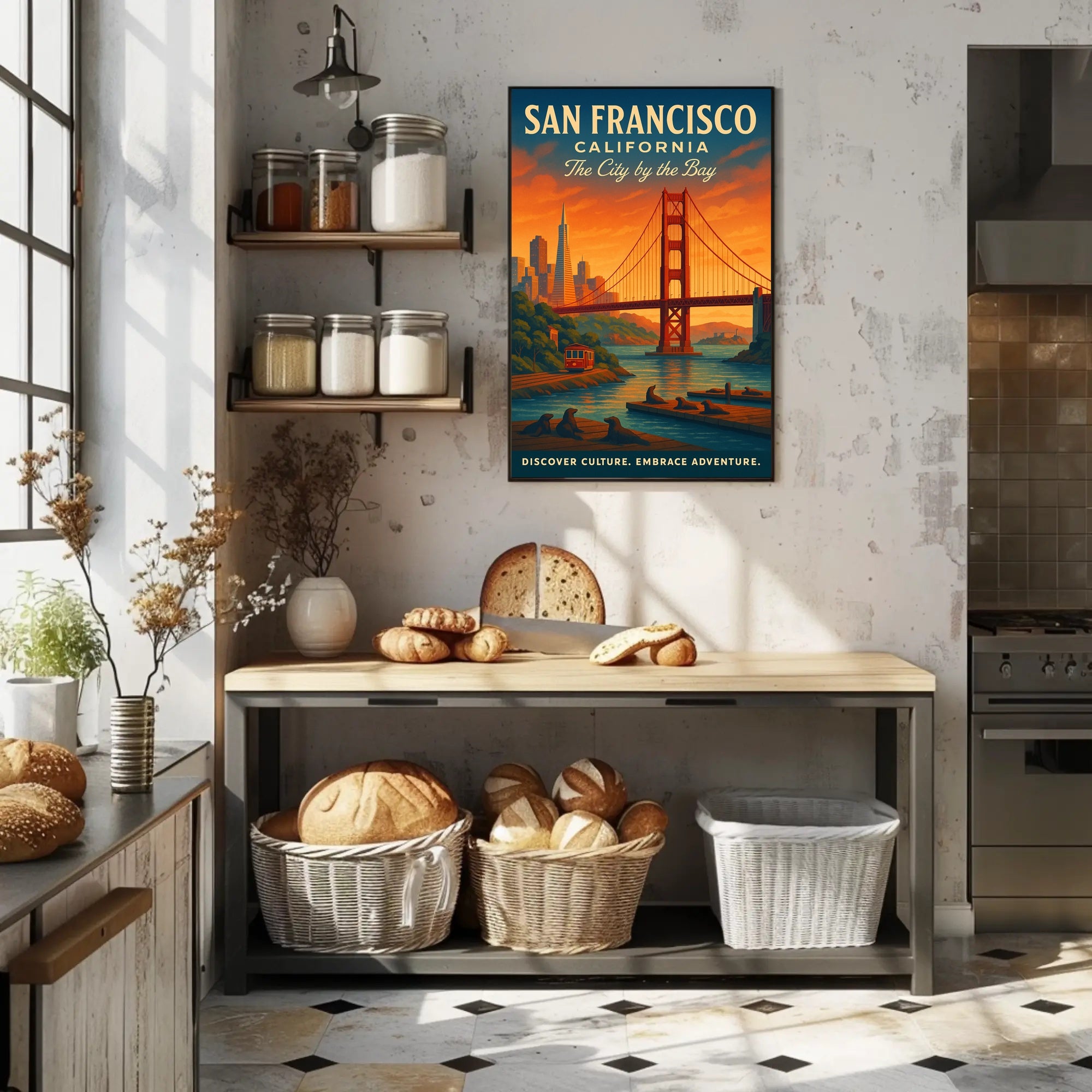 San Francisco Travel Poster Vintage City By The Bay
