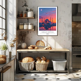 Hagia Sophia Sunset: Captivating Cultural Heritage Poster
