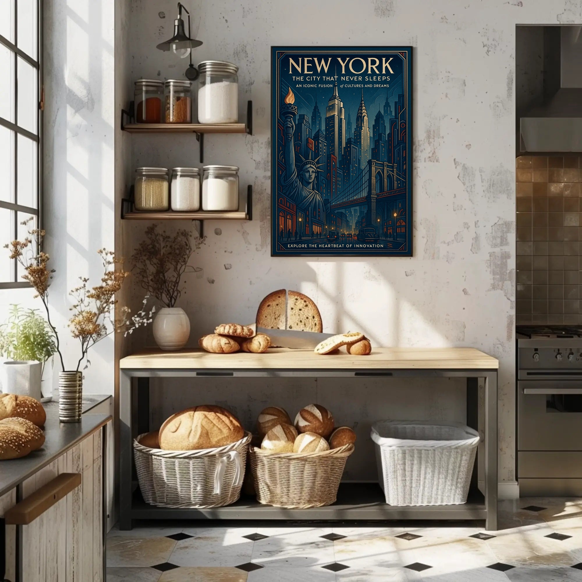 New York Vintage Travel Poster Wall Art Print