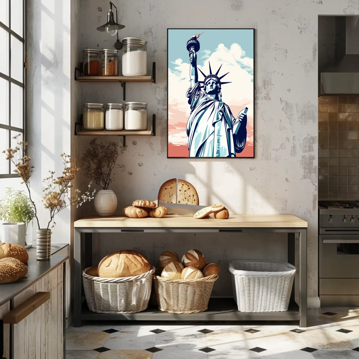 Liberty Spectacle in Artistic Travel Poster
