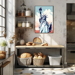 Liberty Spectacle in Artistic Travel Poster