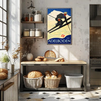 Swiss Alps Ski Adventure: Vintage Travel Poster PosterGoat