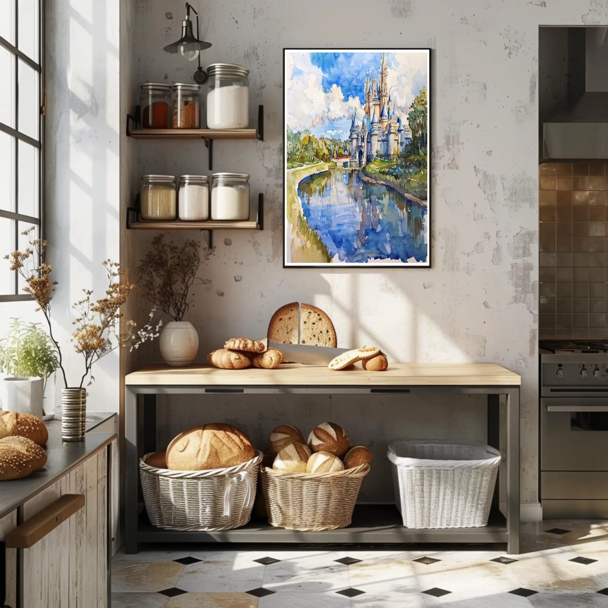 Enchanted Castle Reflection Poster PosterGoat