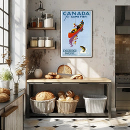 Fishing Adventure in Canada Vintage Travel Poster PosterGoat
