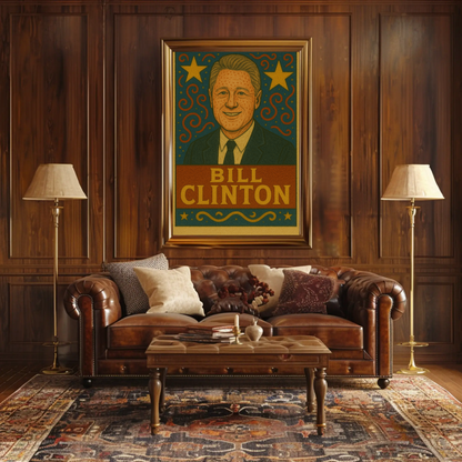 Bill Clinton Pop Art Presidential Portrait Poster