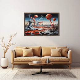 Alien Landscape with Surreal Structures Futuristic Sci-Fi Poster