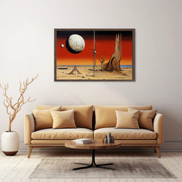 Surreal Extraterrestrial Landscape Poster with Futuristic Sci-Fi Vibe