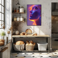 Futuristic Neon Abstract Art Print - Futuristic Sci-Fi Poster PosterGoat