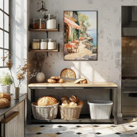 Seaside Café Serenity Poster