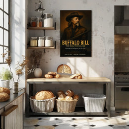 Buffalo Bill Vintage Art Poster: Cultural or Heritage Poster