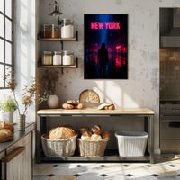 Neon Nights In New York Poster