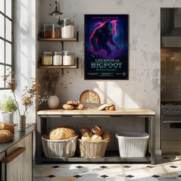 Bigfoot Mystery Forest Dark Neon Fantasy or Mythology Poster