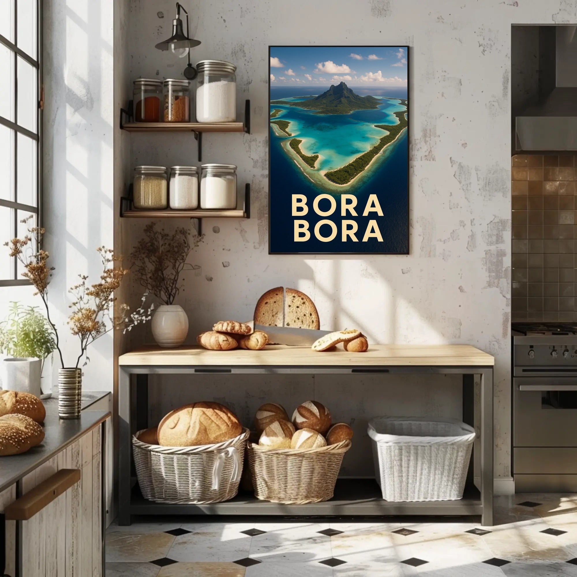 Bora Bora: Serene Aerial View Travel Poster PosterGoat