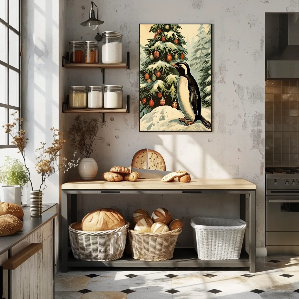 Festive Penguin Wonderland Poster