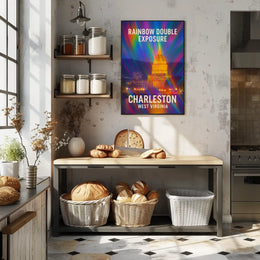 Rainbow Double Exposure Charleston Poster
