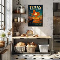 Texas Vintage Travel Poster Wall Art Print