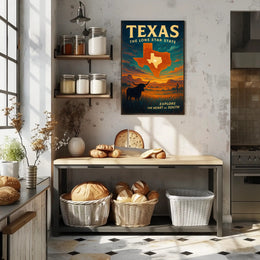 Texas Vintage Travel Poster Wall Art Print