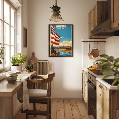 Bristol Connecticut American Scene Art Vintage Travel Poster