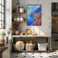 Amalfi Coast Vibrant Impression Poster For Home Decor