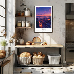 Lisbon Twilight Magic Scenic View Urban or Cityscape Poster