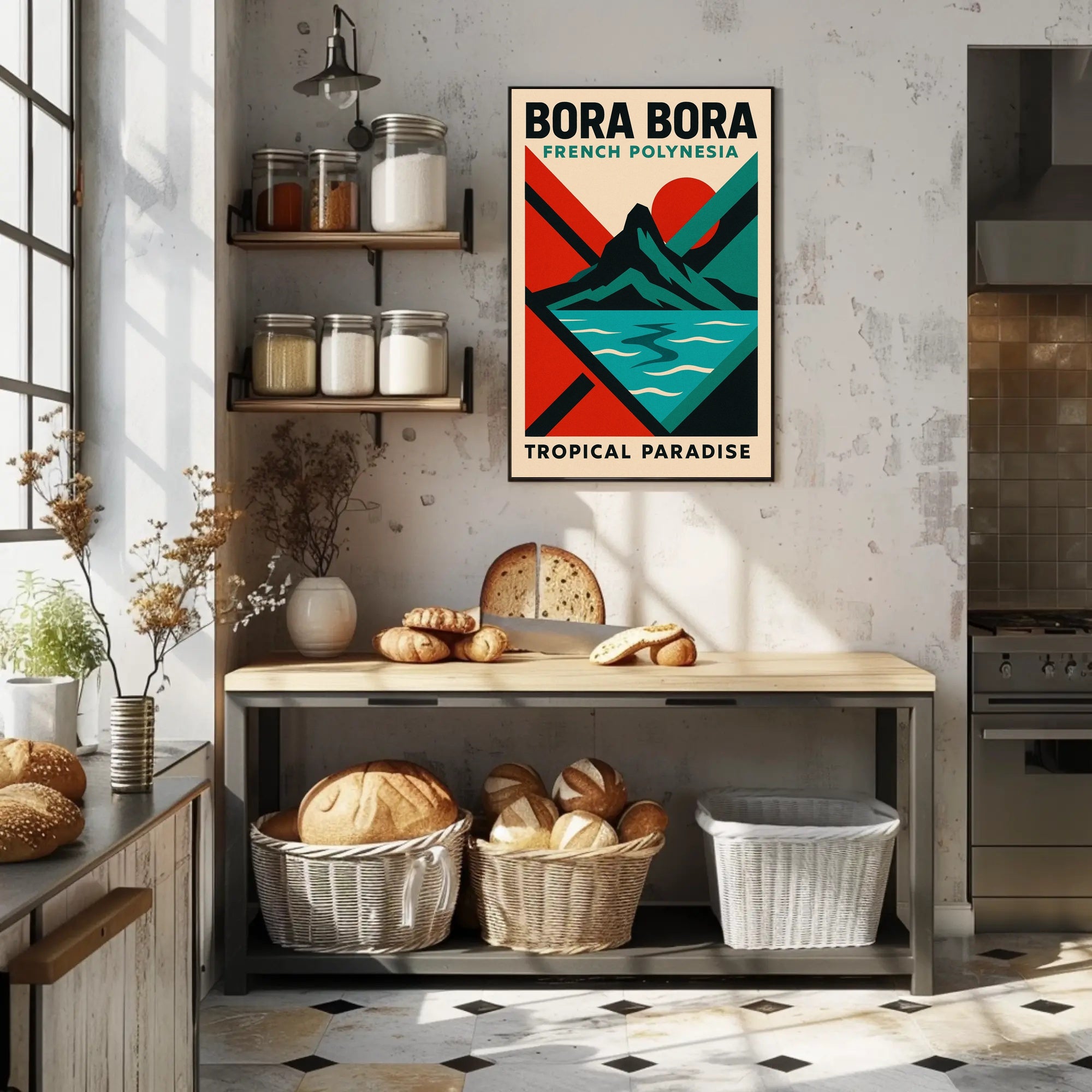 Bora Bora Tropical Paradise Vintage Travel Poster PosterGoat