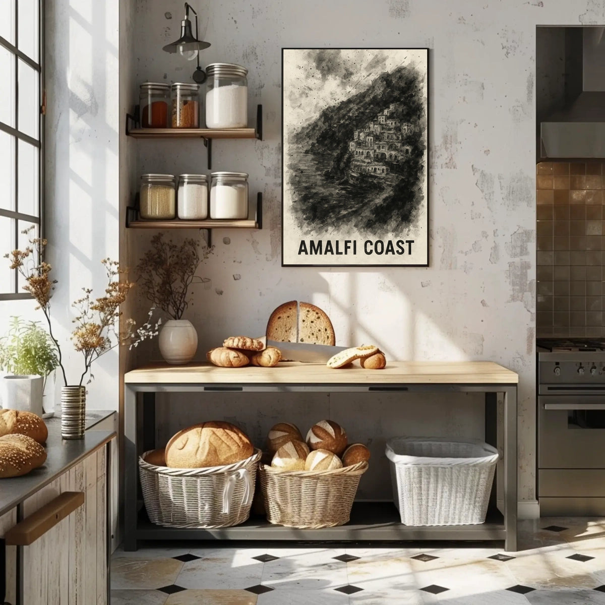 Amalfi Coast Poster Wall Art 18x24 Travel Decor Collection
