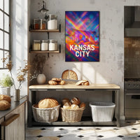 Kansas City Skyline Vibrant Expressionism Poster
