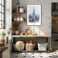 The Shard Watercolor London Urban or Cityscape Poster PosterGoat