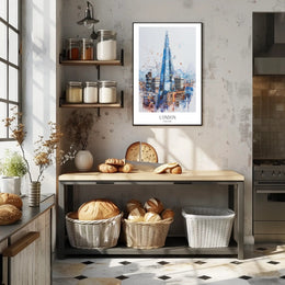 The Shard Watercolor London Urban or Cityscape Poster PosterGoat