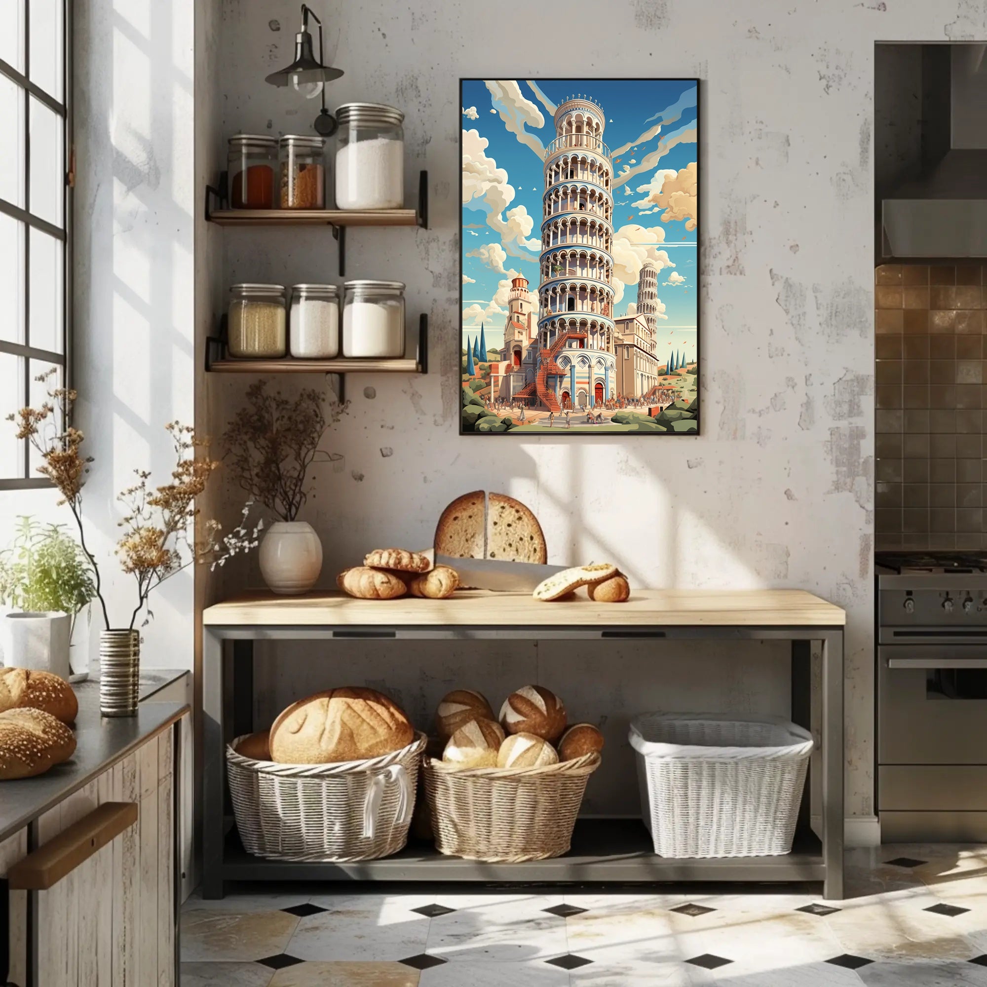 The Leaning Tower Of Pisa Artistic Poster PosterGoat