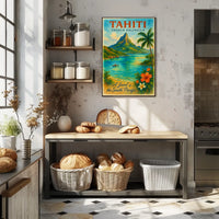 Tahiti Travel Poster – Vintage French Polynesia Wall Art, South Pacific Paradise Decor