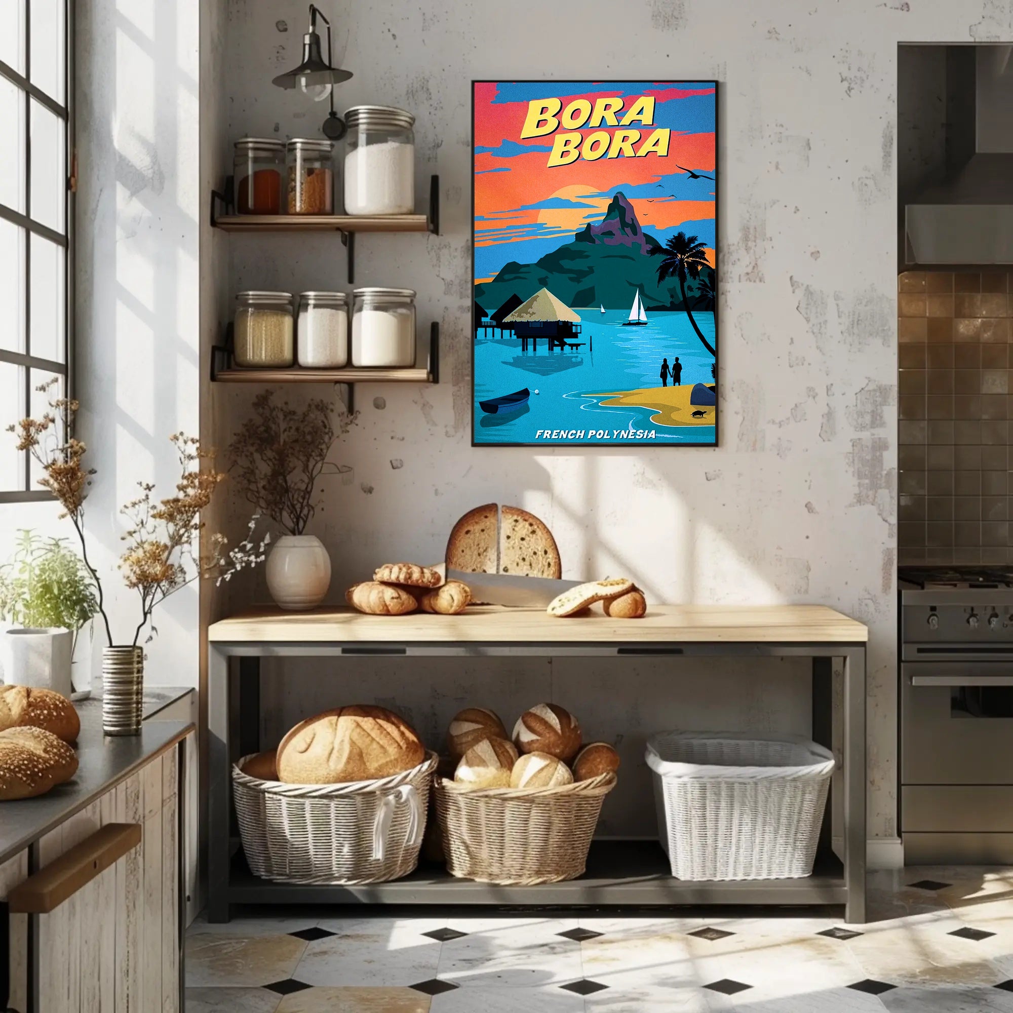 Bora Bora Romance Vintage Travel Poster PosterGoat