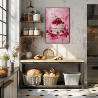 Cherry Celebration: Artistic Dessert Delight Poster PosterGoat
