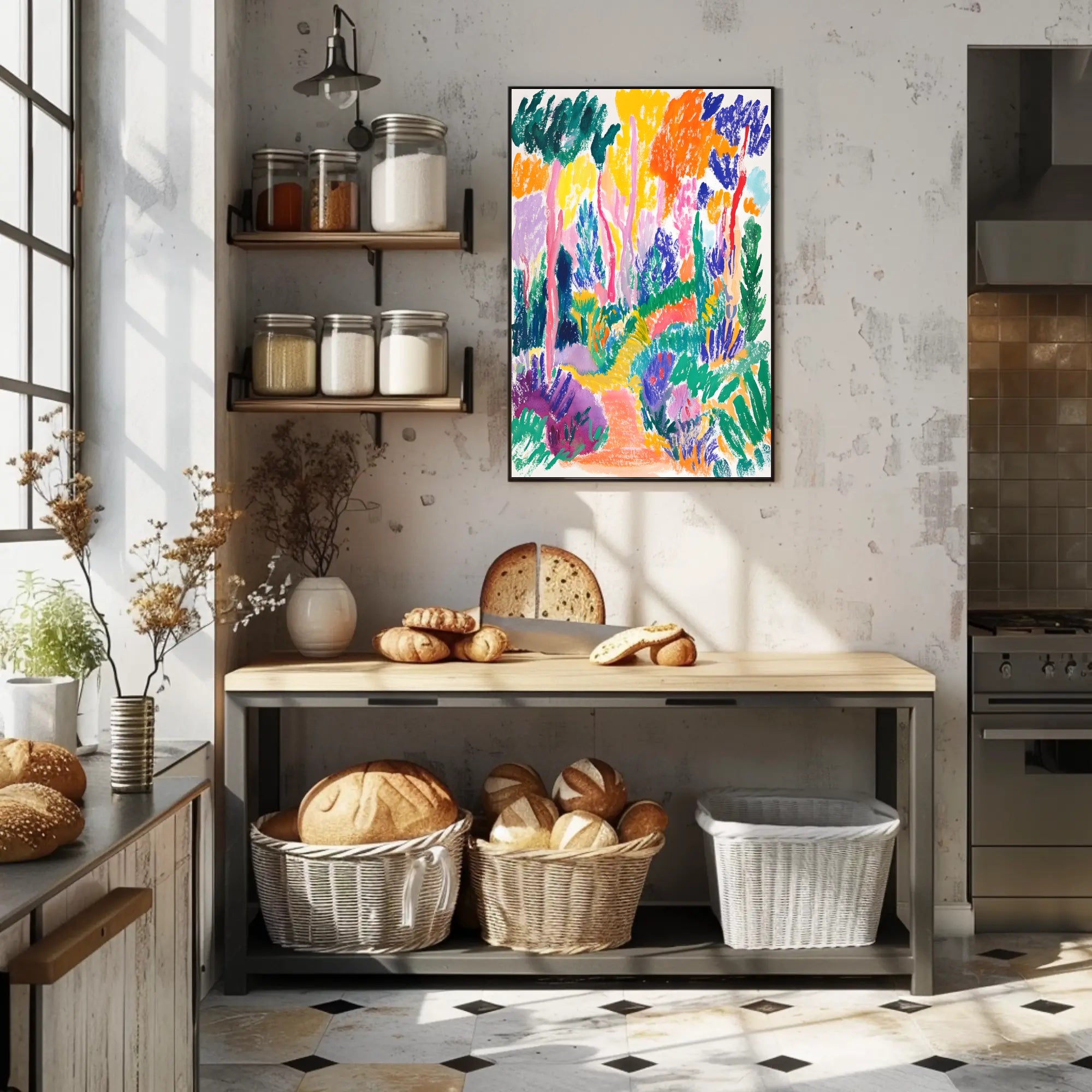 Vibrant Expressionist Garden Scene - Artistic Poster