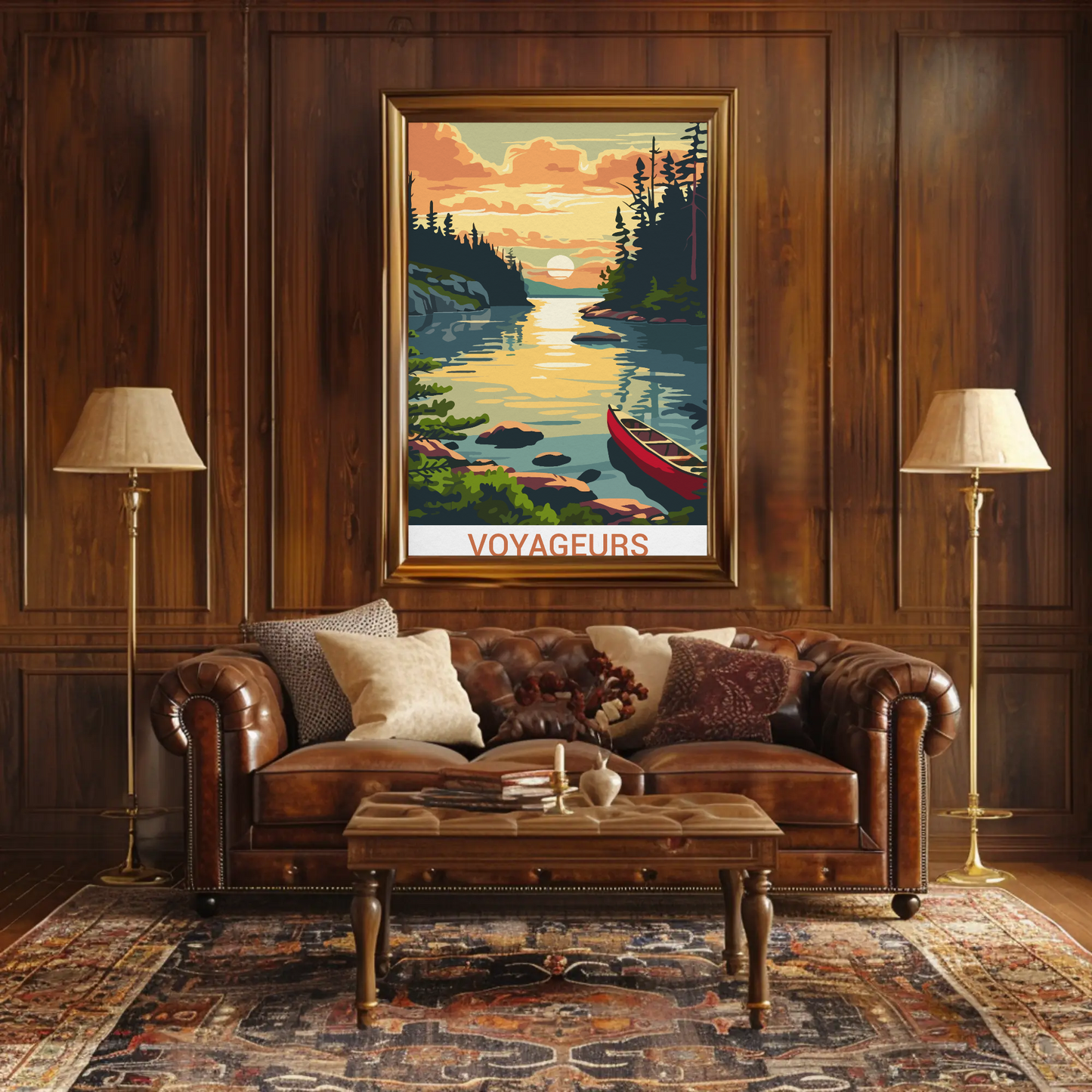 Voyageurs National Park Minnesota Canoe Travel Poster