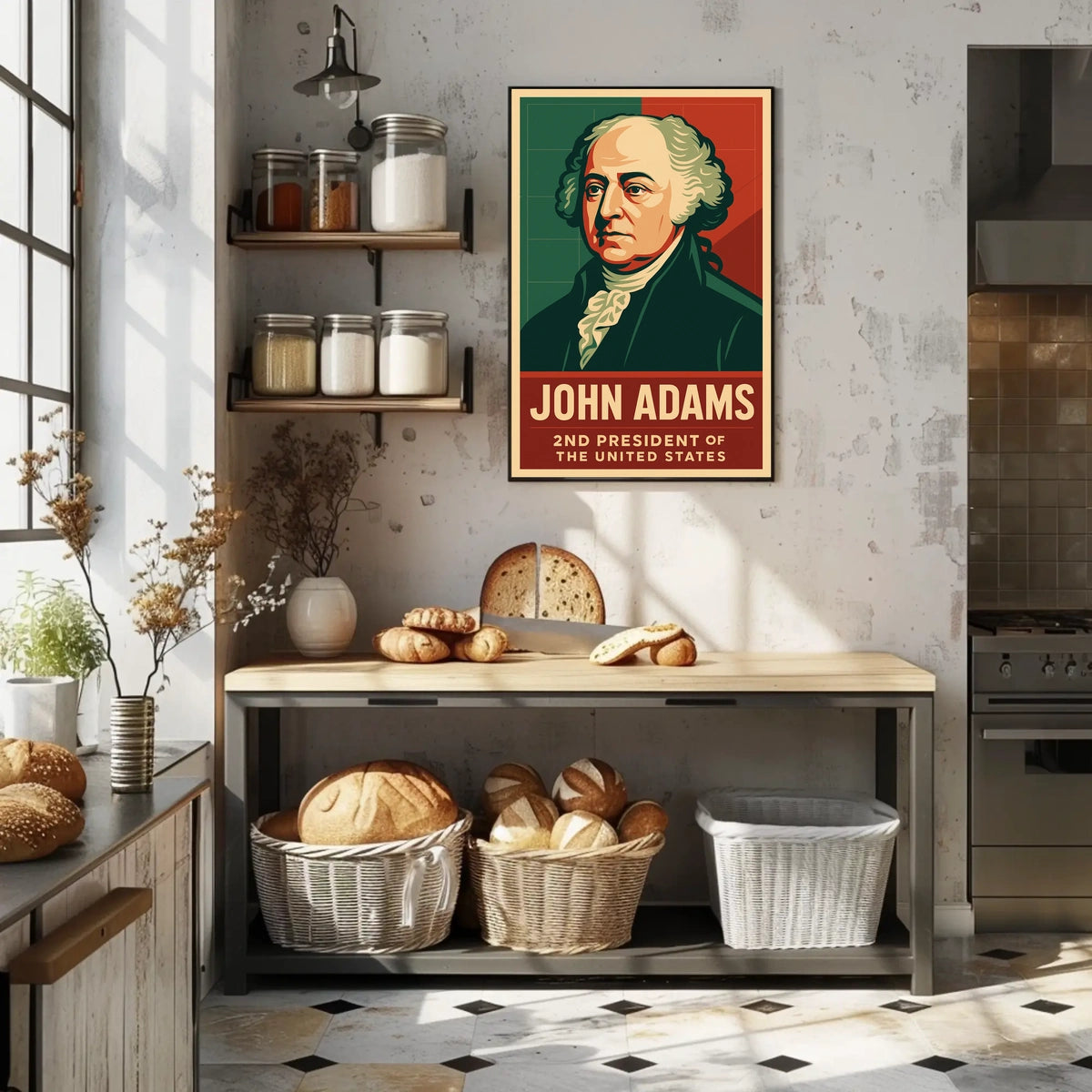 John Adams Second President Patriotism Typography Poster