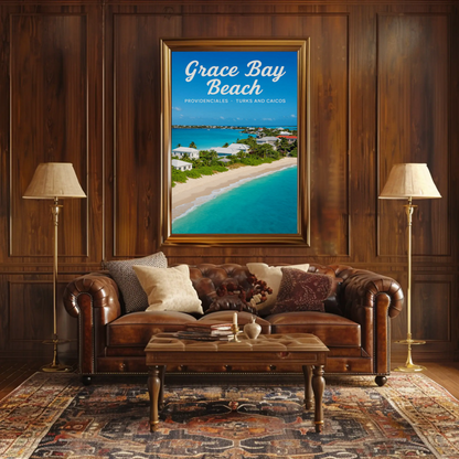 Grace Bay Beach Turks Caicos Coastal Beauty Travel Poster