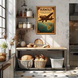 Explore Hawaii in Steampunk Style Poster