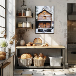 Rustic Winter Cabin Poster