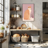 Regal Cat Portrait Poster Vintage Animal Wall Art