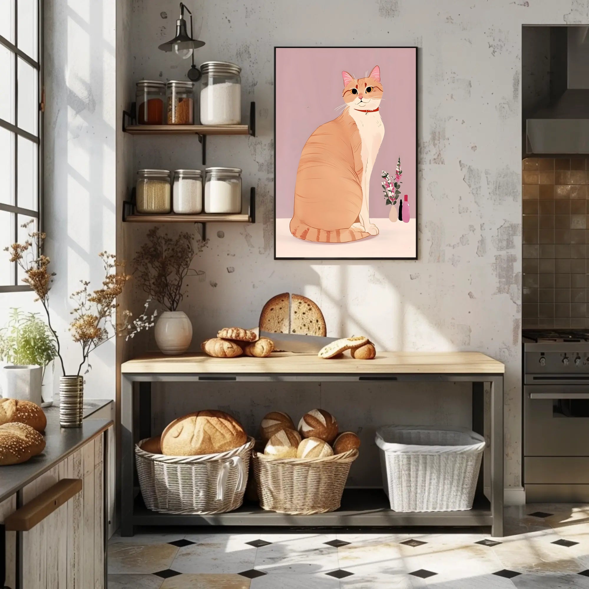 Regal Cat Portrait Poster Vintage Animal Wall Art