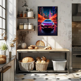 Futuristic Night Drive Poster PosterGoat