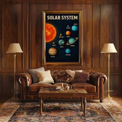 Solar System Astronomy Planets Orbit Sun Poster Poster