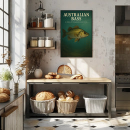 Australian Bass Ecosystem Art Educational or Infographic Poster