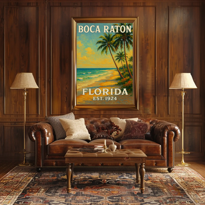 Boca Raton Florida Tropical Beach Palms Poster