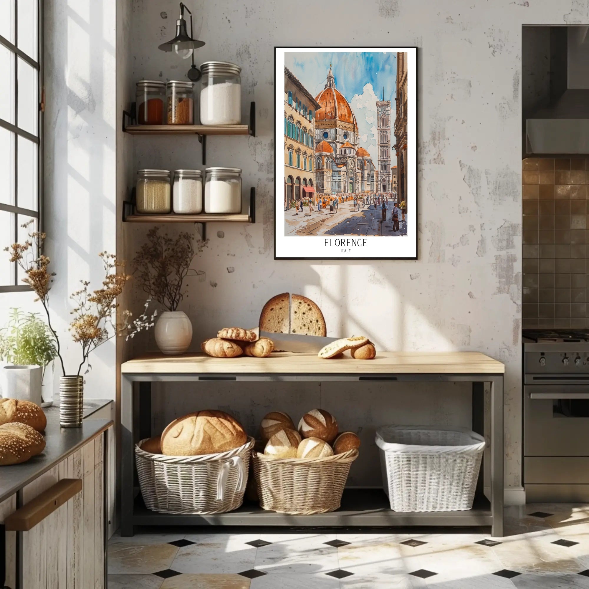 Florence Cathedral Watercolor Poster PosterGoat
